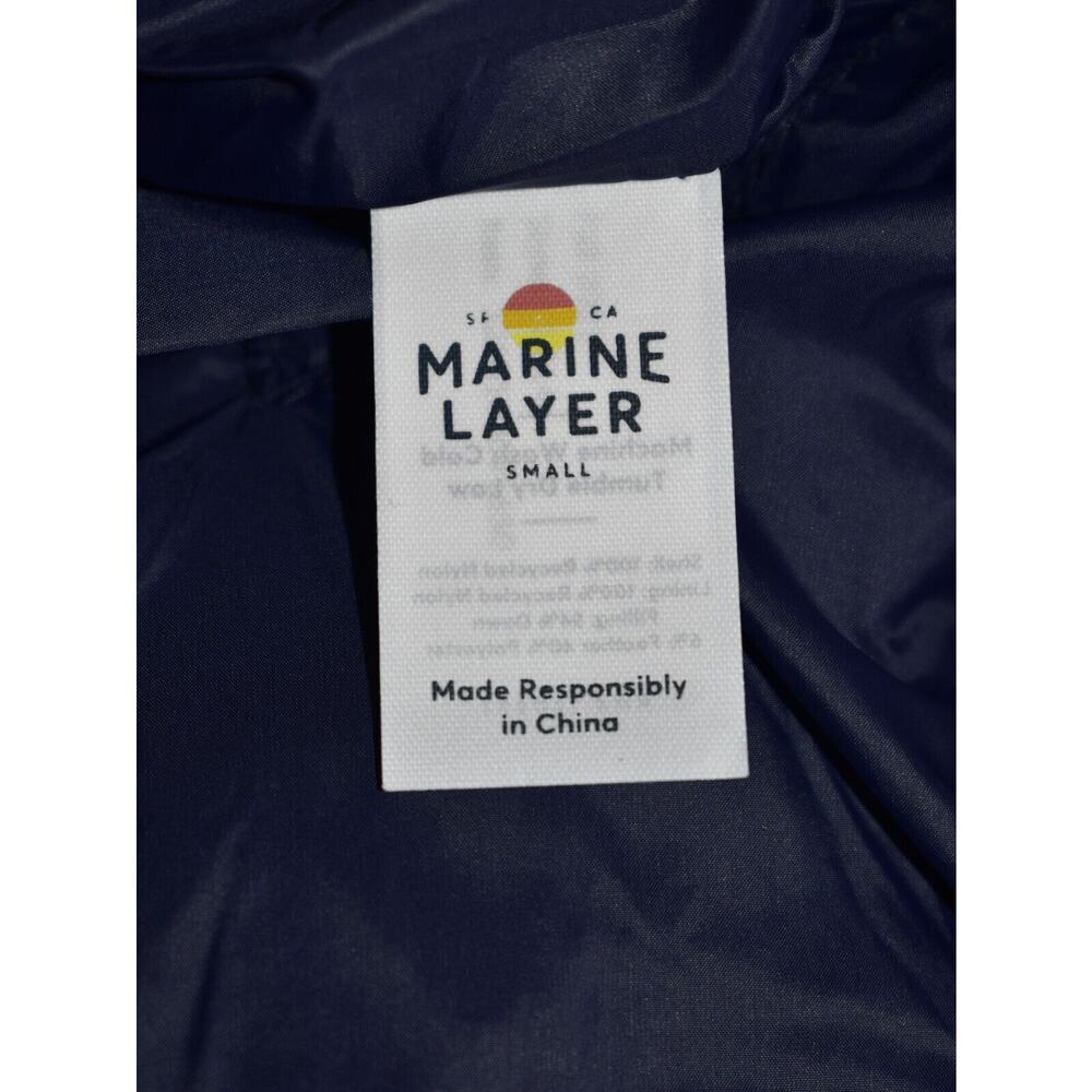 NEW MARINE LAYER Vail Dusty Olive/Navy Reversible Down Puffer Vest Size S $145 - Picture 8 of 9